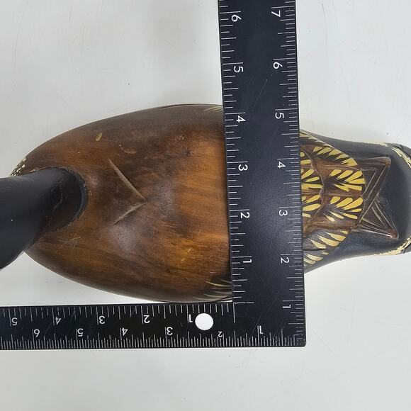 Vintage Handcarved Glass Eye 13" Wooden Duck Decoy Painted Hunting *READ* - Picture 6 of 12